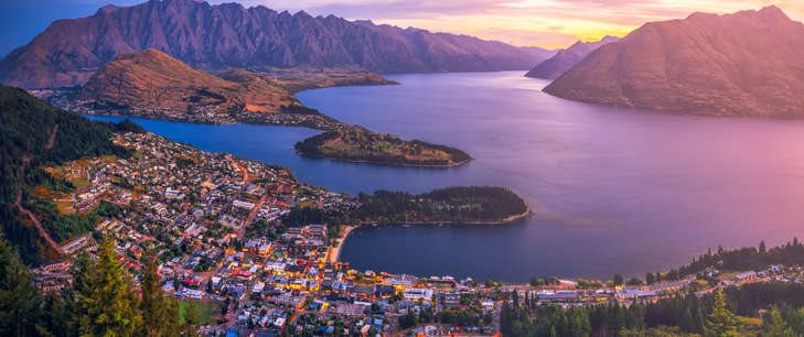 Queenstown city and lake